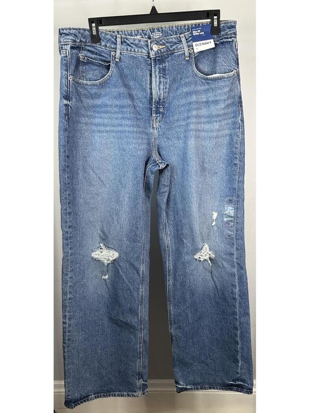 Old Navy Extra High Rise Sky-Hi Wide Leg Jeans Size 16 38x31 NWT